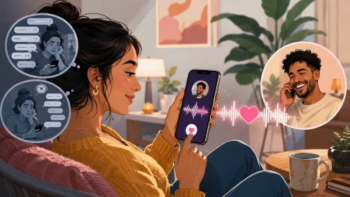 Adults making new friends through a social discovery app