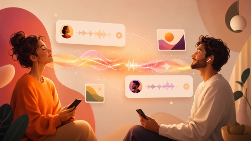 Modern audio dating platforms replacing the traditional photo swipe illustration